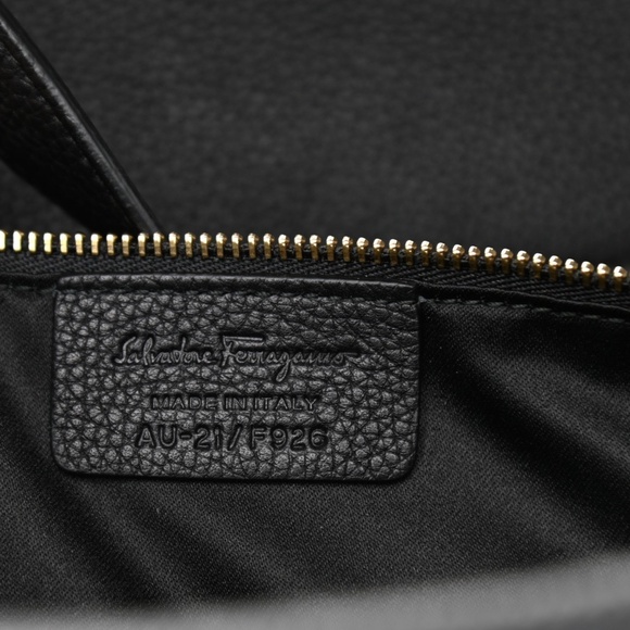 SALVATORE FERRAGAMO Grained Calfskin Bitter Pocket Tote Black - Picture 14 of 16